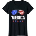 thumbnail image 1 of Merica Sunglasses with USA Flag for Independence Day Gift T-Shirt, 1 of 3