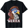 thumbnail image 1 of Merica USA American Flag Patriotic 4th of July Bald Eagle T-Shirt, 1 of 6