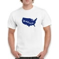 thumbnail image 1 of Merica USA Map Graphic Men White T-Shirt, Male Medium, 1 of 4