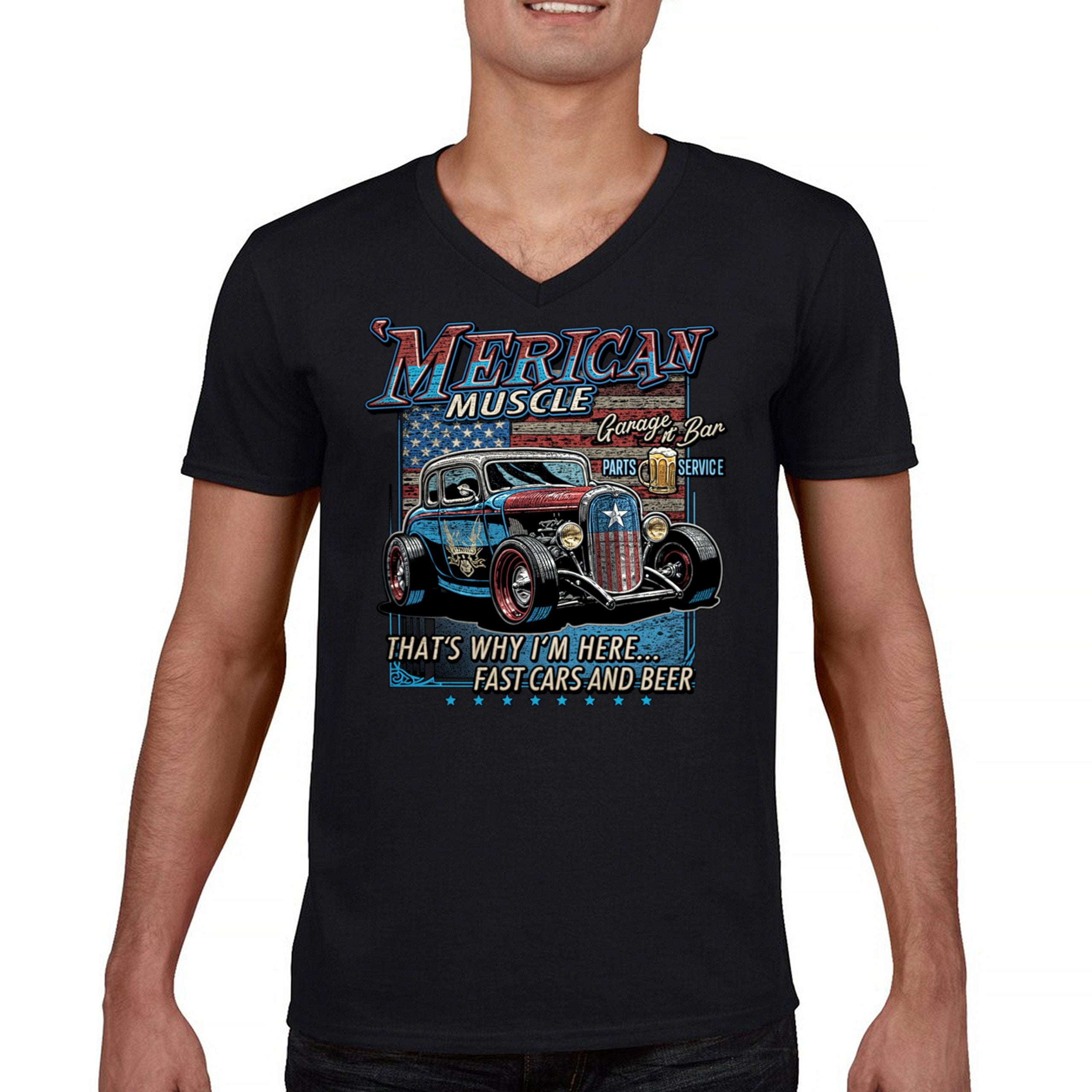 T-shirt Femme 'Merican Muscle – Fast Cars And Beer – Hot Rod, America, Route 66