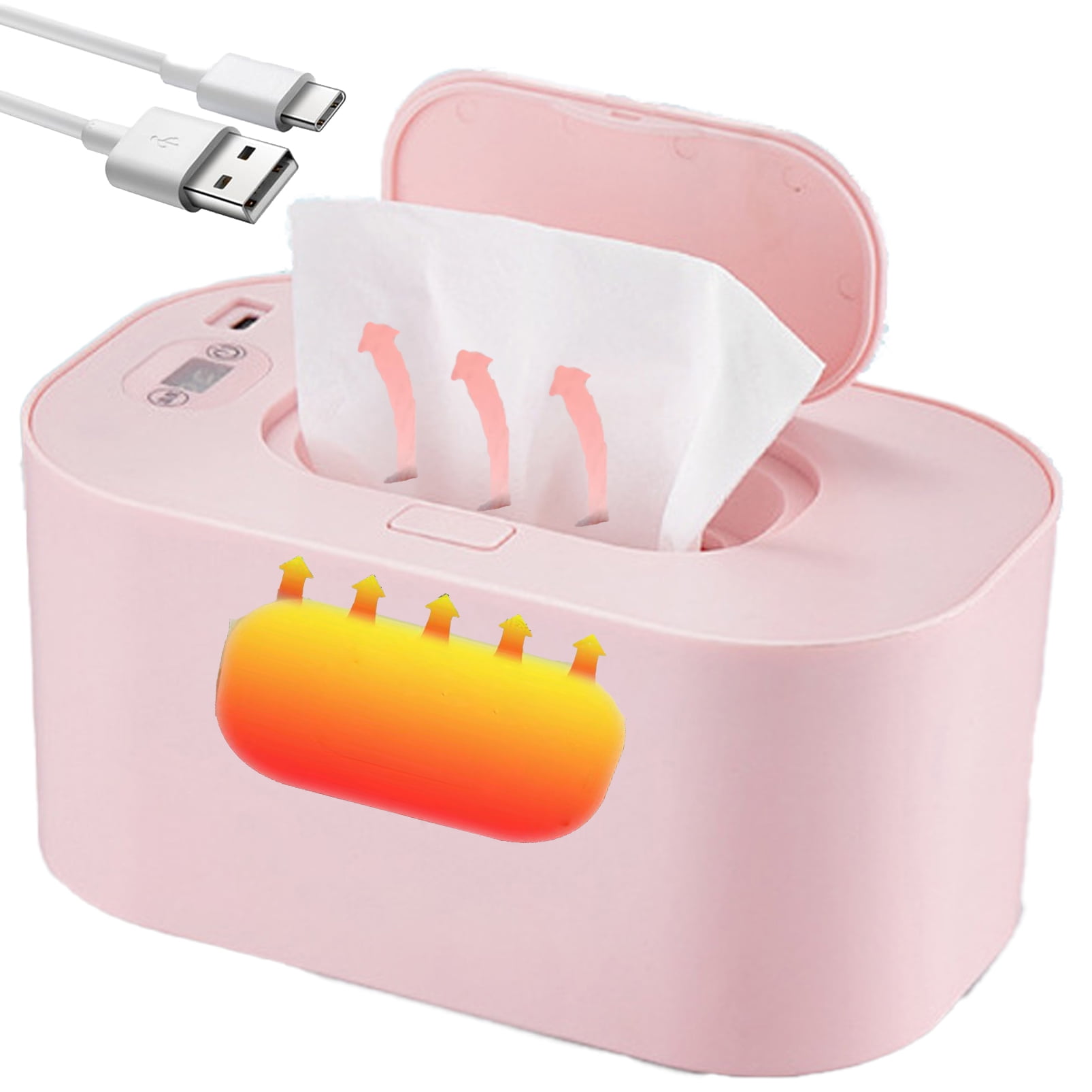 Mericonn Baby Wipes Warmer Dispenser Intelligent Precise Temperature Control, Diaper Heater,Pink