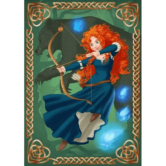 Merida DIY Diamond Painting Kits for Adults Brave 5D Diamond Art Kit Full Drill Round for Crafts Wall Decor (12" X 16")