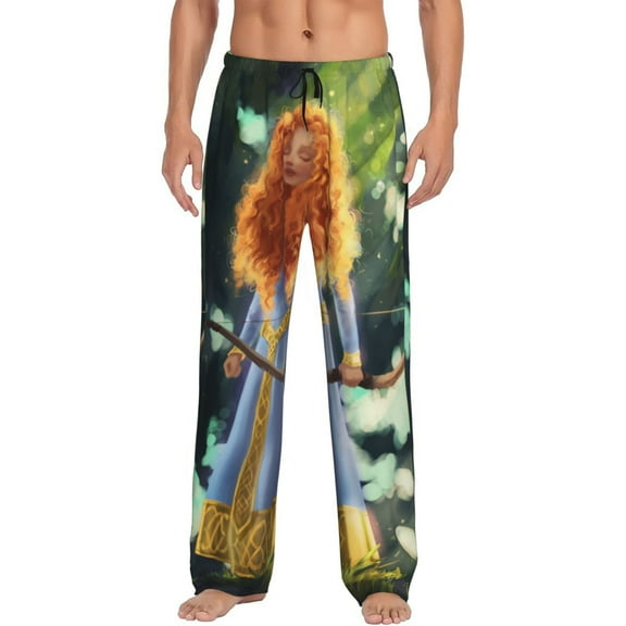 Merida Men's Pajama Pant Soft Comfy Lounge Pj Bottoms Loose Elastic Waistband Adult Sleep Pants with Pockets Drawstring