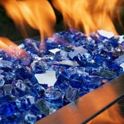 Meridian Blue Reflective Tempered Fire Glass 1/2, 10 lb. Jar by Celestial Fire Glass