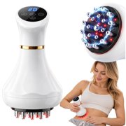Meridian Brush 4-in-1 Full Microcurrent Body Massager with Heat & Vibration & Red Light Therapy for Relaxation, 9 Levels for Back, Belly, Legs & Shoulders, White