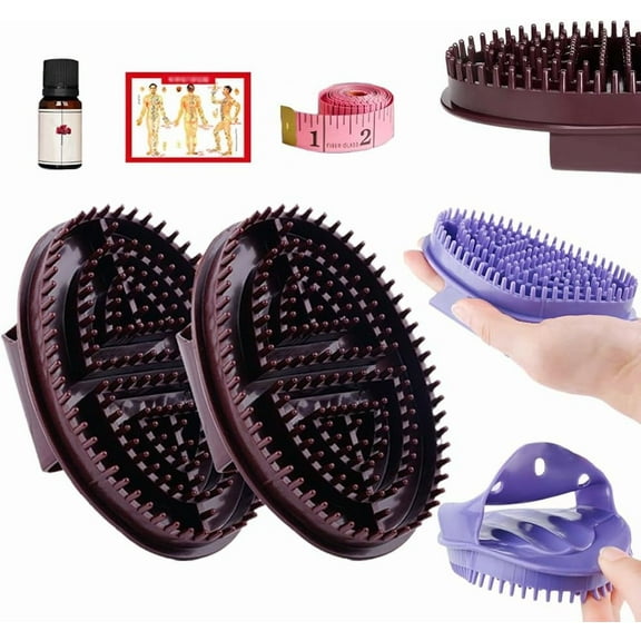 Meridian Brush Massage Brush, New Beauty Salon Professional Custom Meridian Brush, Meridian Massage Brush, Full Body Relaxation Comb, Portable Body Handheld Wood Therapy Massage Tools (Light Purple)