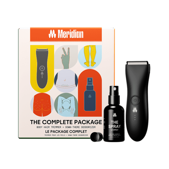 Meridian Complete Package features The Trimmer for Grooming Men & Women Body Hair, Plus The Spray, 2 Pc kit