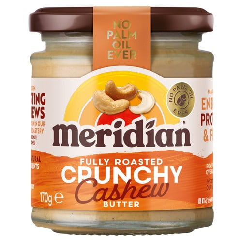 Meridian Crunchy Cashew Butter 170g, British Import (Pack of 2)