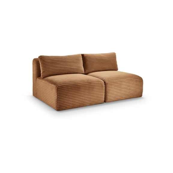 Meridian Furniture 2-Piece Saddle Corduroy Performance Fabric Modular Sofa