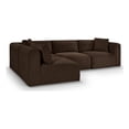 thumbnail image 1 of Meridian Furniture 4-Piece Brown Corduroy Performance Fabric Modular Sectional, 1 of 12