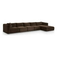 thumbnail image 1 of Meridian Furniture 5-Piece Brown Corduroy Performance Fabric Modular Sectional, 1 of 13