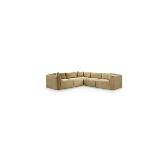 Meridian Furniture 5-Piece Camel Corduroy Performance Fabric Modular Sectional