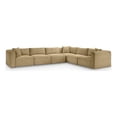 thumbnail image 1 of Meridian Furniture 6-Piece Camel Corduroy Performance Fabric Modular Sectional, 1 of 14