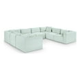 thumbnail image 1 of Meridian Furniture 8-Piece Mint Corduroy Performance Fabric Modular Sectional, 1 of 15