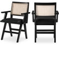 thumbnail image 1 of Meridian Furniture Abby Black Vegan Leather Dining Arm Chair (Set of 2), 1 of 12