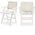 thumbnail image 1 of Meridian Furniture Abby Cream Vegan Leather Dining Arm Chair, Set of 2, 1 of 12