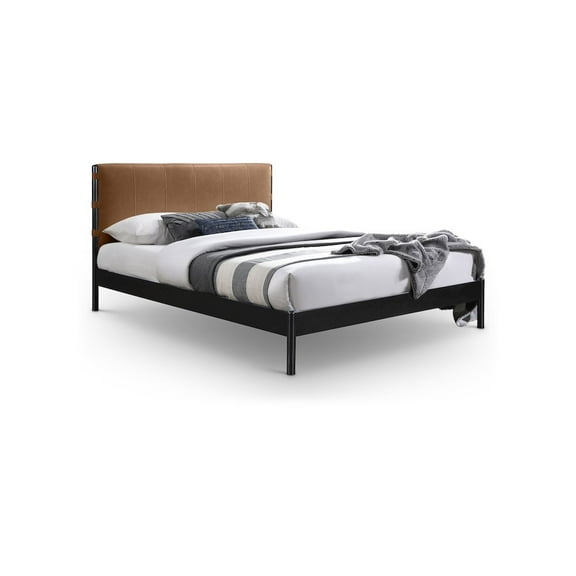 Meridian Furniture Abigail Cognac Vegan Leather Full Bed