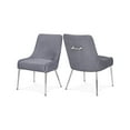 thumbnail image 1 of Meridian Furniture Ace Gray Velvet Dining Chair with Chrome Legs (Set of 2), 1 of 7