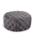 thumbnail image 1 of Meridian Furniture Addison Button Tufted Gray Velvet Ottoman and Bench, 1 of 4