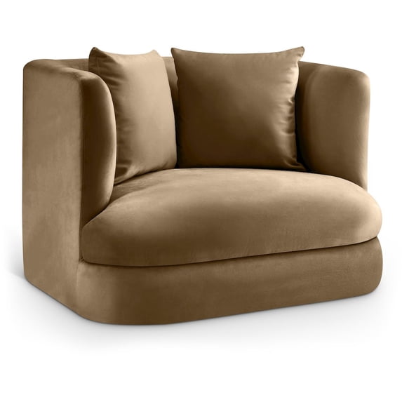 Meridian Furniture Alder Beige Velvet Accent Chair