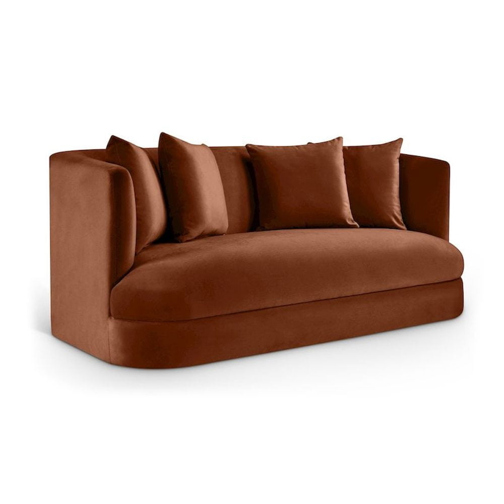 Meridian Furniture Alder Cognac Velvet Loveseat