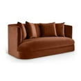 thumbnail image 1 of Meridian Furniture Alder Cognac Velvet Loveseat, 1 of 16