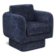 thumbnail image 1 of Meridian Furniture Alessandra Navy Chenille Fabric Swivel Accent Chair, 1 of 44