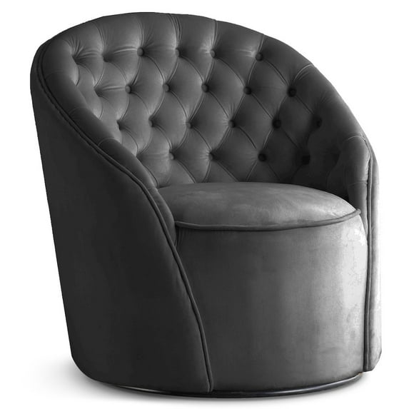 Meridian Furniture Alessio Grey Velvet Swivel Accent Chair