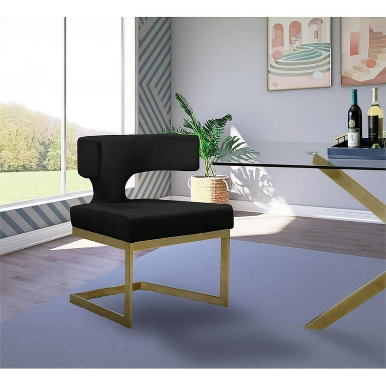Meridian Furniture Alexandra Velvet Dining Chair - Gold Meridian Furniture Alexandra Velvet Dining Chair - Gold
