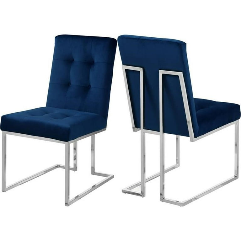 Meridian Furniture Alexis Velvet Dining Chair-Set of 2 Meridian Furniture Alexis Velvet Dining Chair-Set of 2