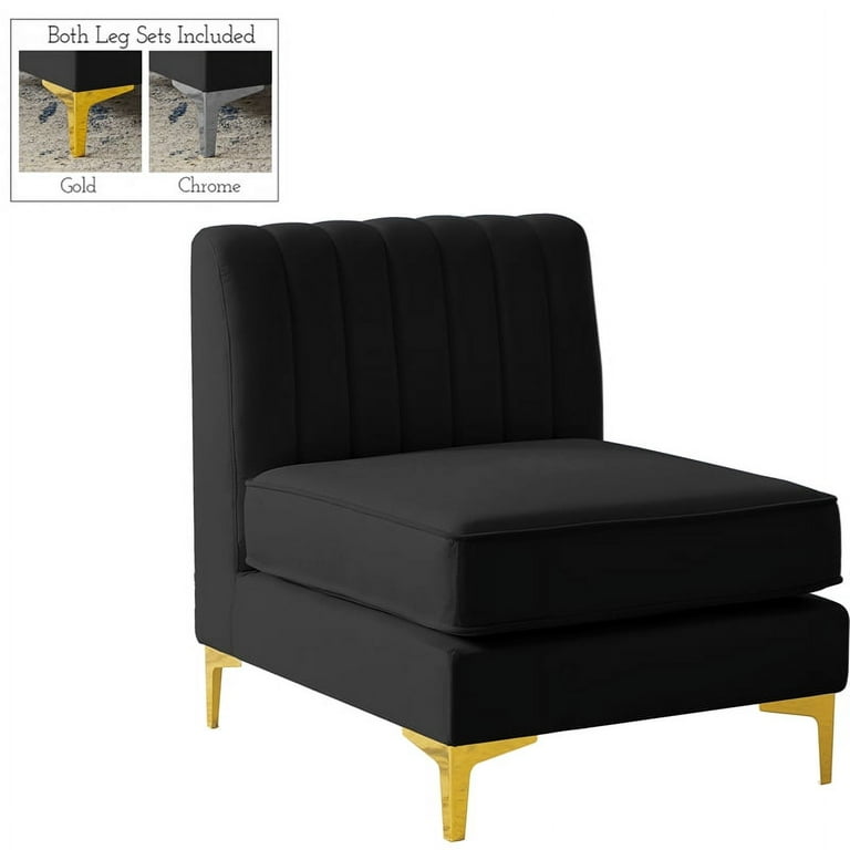Meridian Furniture Alina Velvet Modular Armless Chair Meridian Furniture Alina Velvet Modular Armless Chair