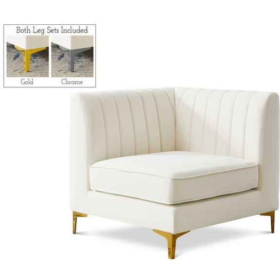 Meridian Furniture Alina Cream Velvet Corner Chair