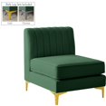 thumbnail image 1 of Meridian Furniture Alina Green Velvet Armless Chair, 1 of 17