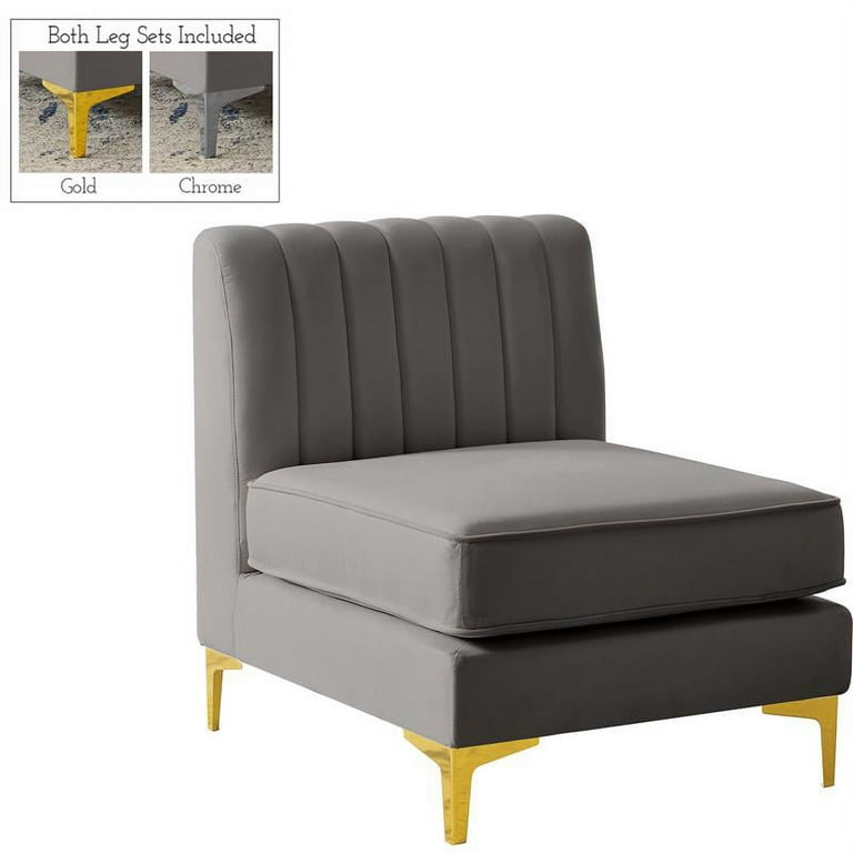 Meridian Furniture Alina Velvet Modular Armless Chair Meridian Furniture Alina Velvet Modular Armless Chair