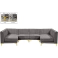 thumbnail image 1 of Meridian Furniture Alina Grey Velvet Modular Sectional, 1 of 13