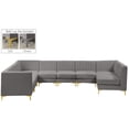 thumbnail image 1 of Meridian Furniture Alina Grey Velvet Modular Sectional, 1 of 17