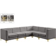 thumbnail image 1 of Meridian Furniture Alina Grey Velvet Modular Sectional, 1 of 20