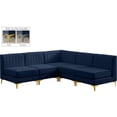 thumbnail image 1 of Meridian Furniture Alina Navy Velvet Modular Sectional, 1 of 15