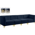 thumbnail image 1 of Meridian Furniture Alina Navy Velvet Modular Sofa, 1 of 17