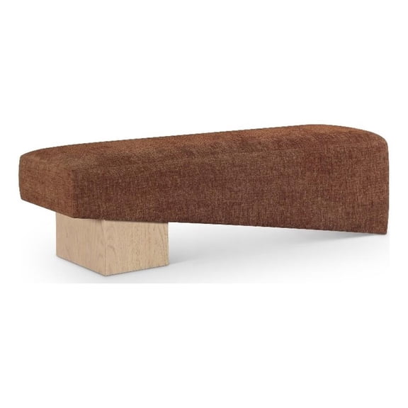 Meridian Furniture Alora Cognac Polyester Fabric Bench