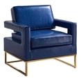 thumbnail image 1 of Meridian Furniture Amelia 19"H Contemporary Vegan Leather Accent Chair in Navy, 1 of 5