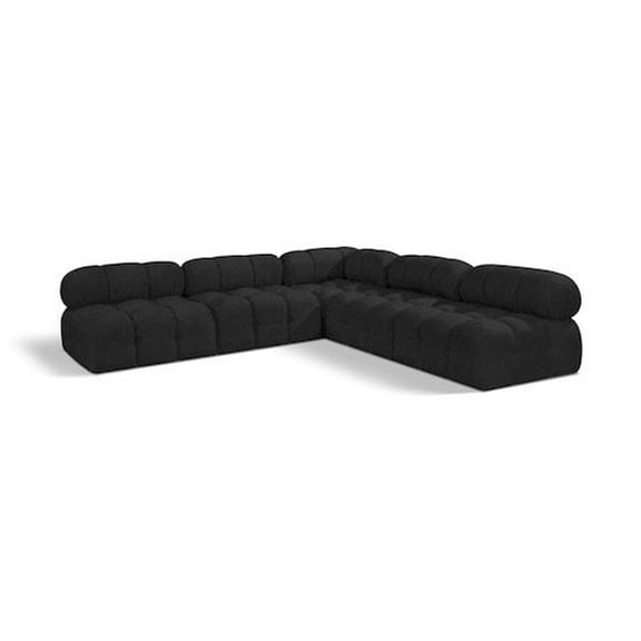 Meridian Furniture Ames Black Boucle Fabric Modular Sectional