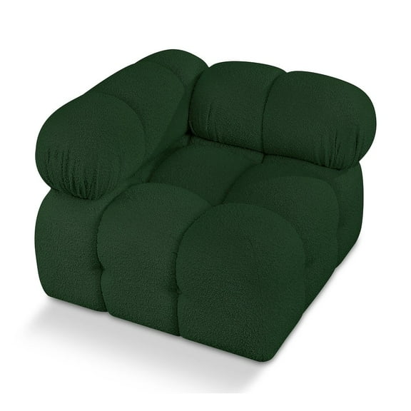 Meridian Furniture Ames Green Boucle Fabric Corner