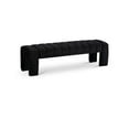 thumbnail image 1 of Meridian Furniture Andaz 17.5" Velvet & Solid Wood Bench in Black, 1 of 7