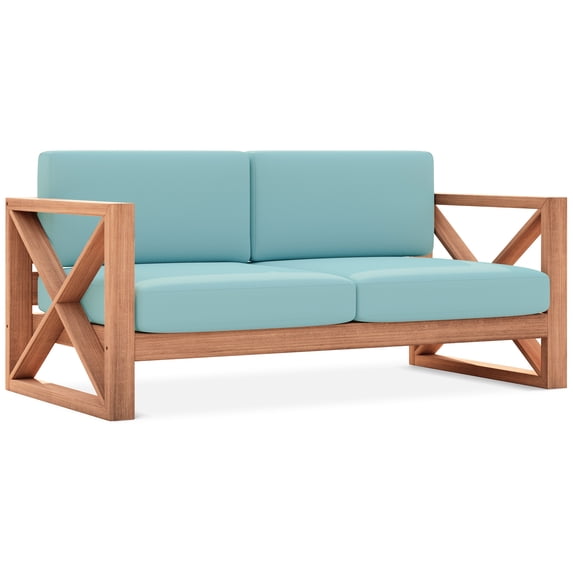Meridian Furniture Anguilla Blue Water Resisting Outdoor Loveseat