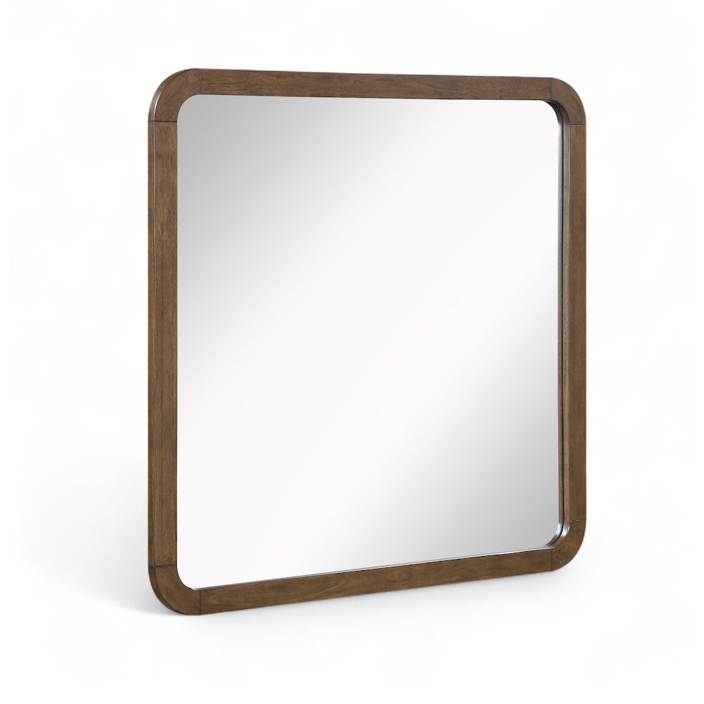Meridian Mirror Meridian Furniture Annalise Brown Solid Wood Mirror - Walmart.com