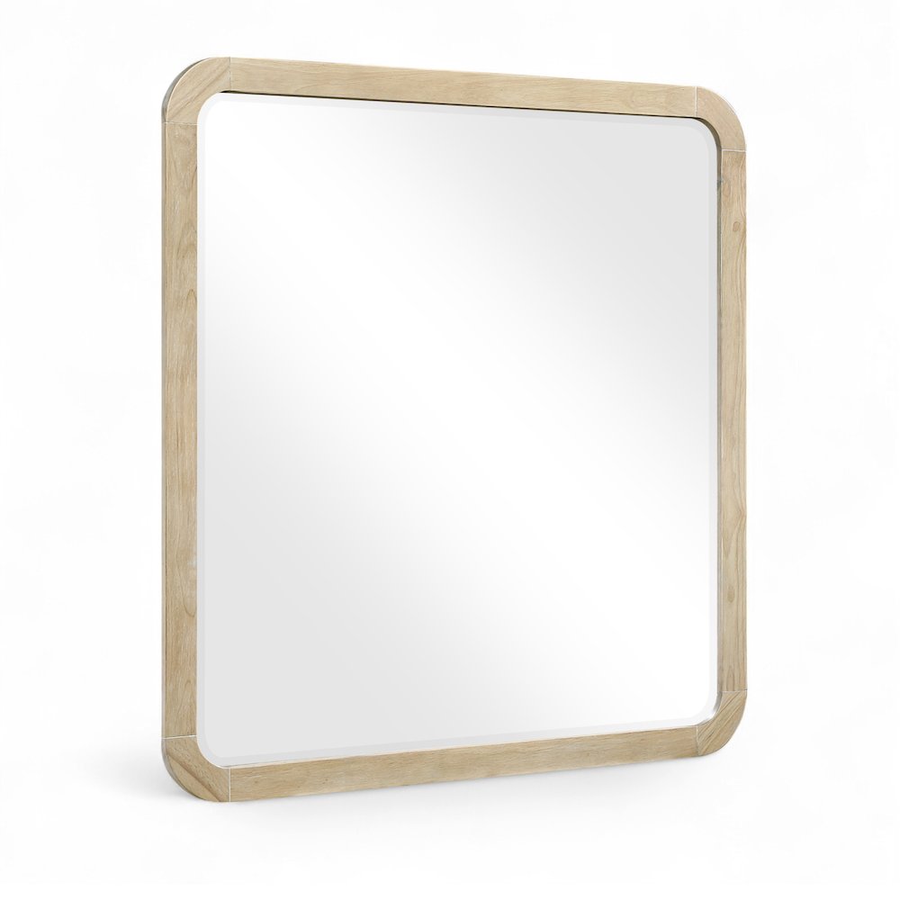 Meridian Mirror Meridian Furniture Annalise Natural Solid Wood Mirror - Walmart.com