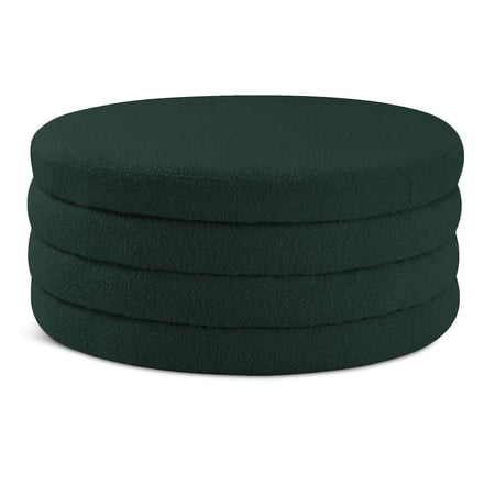 Meridian Furniture Aphia Green Boucle Fabric Ottoman/Coffee Table