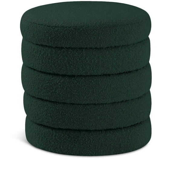 Meridian Furniture Aphia Green Boucle Fabric Ottoman/Stool