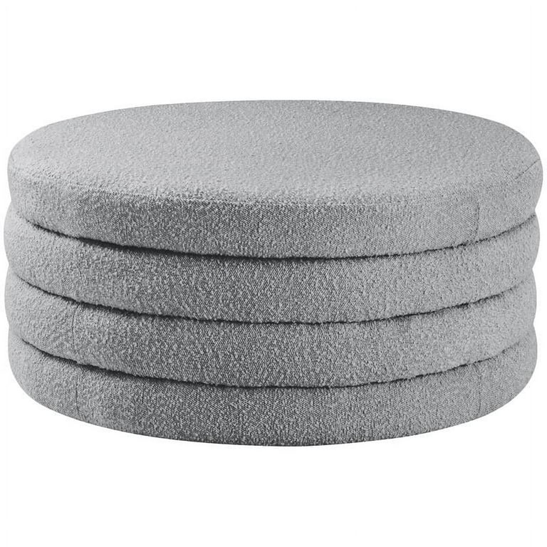 Meridian Furniture Aphia Boucle Fabric Ottoman | Coffee Table Meridian Furniture Aphia Boucle Fabric Ottoman | Coffee Table